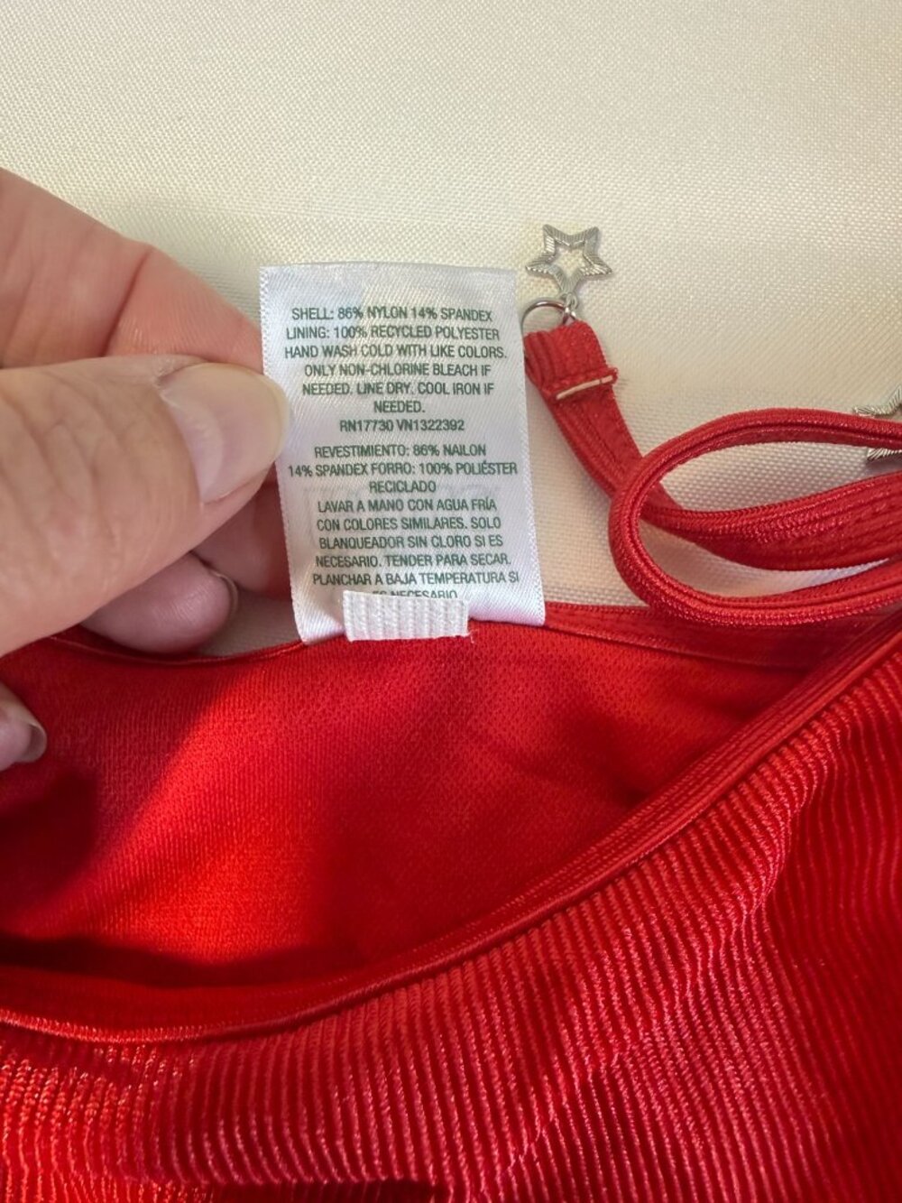 Wild Fable Red Ribbed Side Tie Bikini Bottom Size XS Low Rise High Leg Cheeky NW - Picture 10 of 11